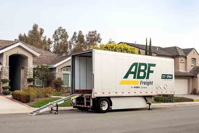 upack moving trailer delivered to residential neighborhood